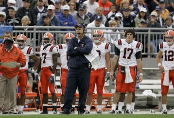 STATE COLLEGE, PA - SEPTEMBER 12: Head coach Doug Marrone of the Syracuse Orangemen watches the action during the second half of their game against the Penn State Nittany Lions at Beaver Stadium  September 12, 2009 in State College, Pennsylvania. Penn State won 28-7. (Photo by Chris Gardner/Getty Images)