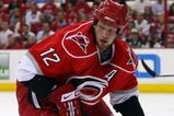 RALEIGH, NC - MAY 26:  Eric Staal #12 of the Carolina Hurricanes skates against the Pittsburgh Penguins during Game Four of the Eastern Conference Championship Round of the 2009 Stanley Cup Playoffs at RBC Center on May 26, 2009 in Raleigh, North Carolina. Pittsburgh won the game 4-1 to complete a four game sweep.  (Photo by Jim McIsaac/Getty Images)