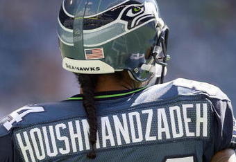 SEATTLE , WA - SEPTEMBER 13:  T.J. Houshmandzadeh #84 of the Seattle Seahawks looks on the field before the game against the St. Louis Rams at Qwest Field on September 13, 2009 in Seattle, Washington. (Photo by Otto Greule Jr/Getty Images)