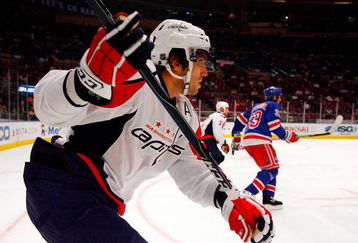 NEW YORK - SEPTEMBER 24:  Alex Ovechkin #8 of the Washington Capitals skates against the New York Rangers during their preseason game on  September 24, 2009 at Madison Square Garden in New York City.  (Photo by Jim McIsaac/Getty Images)