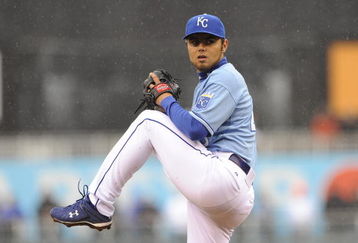 KANSAS CITY, MO - APRIL 12:  Relief pitcher Joakim Soria #48 of the Kansas City Royals throws a pitch against the New York Yankees on April 12, 2009 at Kauffman Stadium in Kansas City, Missouri. The Royals won 6-4. (Photo by G. Newman Lowrance/Getty Images)