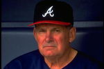 7 APR 1994:  ATLANTA BRAVES MANAGER BOBBY COX IN THE DUGOUT DURING THE BRAVES VERSUS SAN DIEGO PADRES GAME AT JACK MURPHY STADIUM IN SAN DIEGO, CALIFORNIA.  MANDATORY CREDIT:  STEPHEN DUNN/ALLSPORT
