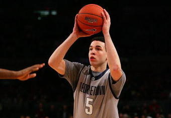 NEW YORK - MARCH 13:  Jeremiah Rivers #5 of  the Georgetown Hoyas handles the ball against the Villanova Wildcats during day two of the 2008 Big East Men's Basketball Championship at Madison Square Garden on March 13, 2008 in New York City.  (Photo by Jim McIsaac/Getty Images)