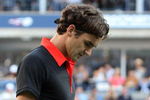 NEW YORK - SEPTEMBER 14:  Roger Federer of Switzerland reacts to losing a point against Juan Martin Del Potro of Argentina during the Men's Singles final on day fifteen of the 2009 U.S. Open at the USTA Billie Jean King National Tennis Center on September 14, 2009 in the Flushing neighborhood of the Queens borough of New York City.  (Photo by Jim McIsaac/Getty Images)