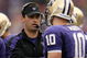 SEATTLE - SEPTEMBER 19: Head coach Steve Sarkisian of the Washington Huskies talks with quarterback Jake Locker #10 during the game against the USC Trojans on September 19, 2009 at Husky Stadium in Seattle, Washington. The Huskies defeated the Trojans 16-13. (Photo by Otto Greule Jr/Getty Images)