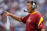 EAST RUTHERFORD, NJ - SEPTEMBER 13:  Head coach Jim  Zorn of the Washington Redskins shouts to his team as they play against the New York Giants on September 13, 2009 at Giants Stadium in East Rutherford, New Jersey.  (Photo by Jim McIsaac/Getty Images)