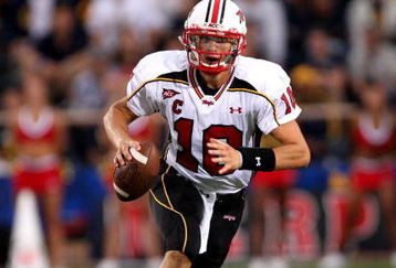 BERKELEY, CA - SEPTEMBER 05:  Chris Turner #10 of the Maryland Terrapins looks to pass the ball during the first half of their game against the California Golden Bears at California Memorial Stadium on September 5, 2009 in Berkeley, California.  (Photo by Ezra Shaw/Getty Images)