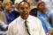 GREENSBORO, NC - MARCH 19:  Head coach Kevin Broadus of the Binghamton Bearcats yells after a call during the first round of the NCAA Division I Men's Basketball Tournament against the Duke Blue Devils at the Greensboro Coliseum on March 19, 2009 in Greensboro, North Carolina.  (Photo by Streeter Lecka/Getty Images)