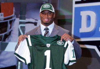NEW YORK - APRIL 26:  Vernon Gholston poses for a photo after being selected as the sixth overall pick by the New York Jets during the 2008 NFL Draft on April 26, 2008 at Radio City Music Hall in New York City.  (Photo by Jim McIsaac/Getty Images)