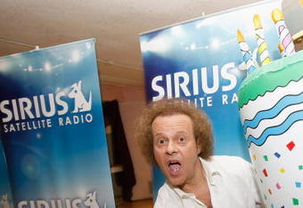 BEVERLY HILLS, CA - JULY 13:  Fitness expert Richard Simmons hosts his weekly radio show on Sirius Satelitte Radio alongside his 60th birthday at the Slimmons Studios on July 13, 2008 in Beverly Hills, California.  (Photo by Michael Buckner/Getty Images)