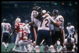 26 Jan 1986: The Chicago Bears celebrate after defensive lineman William Perry scores a touchdown during Super Bowl XX against the New England Patriots at the Superdome in New Orleans, Louisiana. The Bears won the game, 46-10.