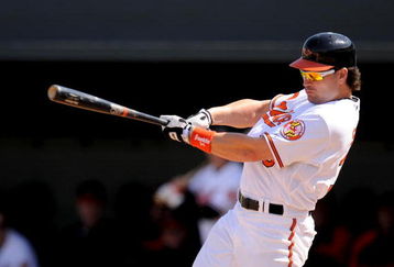 FORT LAUDERDALE, FL - MARCH 2: Luke Scott #30 of the Baltimore Orioles bats against the Boston Red Sox during a spring training game at Fort Lauderdale Stadium on March 2, 2009 in Fort Lauderdale, Florida. (Photo by Rob Tringali/Getty Images)
