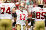 GLENDALE, AZ - SEPTEMBER 13:  Quarterback Shaun Hill #13 of the San Francisco 49ers huddles up with teammates during the NFL game against the Arizona Cardinals at the Universtity of Phoenix Stadium on September 13, 2009 in Glendale, Arizona.  The 49ers defeated the Cardinals 20-16.  (Photo by Christian Petersen/Getty Images)