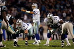HARLOTTE, NC - OCTOBER 29:  Quarterback Tony Romo #9 of the Dallas Cowboys calls a play against the Carolina Panthers during the game on October 29, 2006 at Bank of America Stadium in Charlotte, North Carolina. The Cowboys won 35-14.  (Photo by Streeter Lecka/Getty Images)