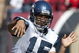 SAN FRANCISCO - SEPTEMBER 20: Seneca Wallace #15 quarterback for the Seattle Seahawks throws a pass during the 4th quarter during home opener as the San Francisco 49ers host the Seattle Seahawks at Candlestick Park September 20, 2009 in San Francisco, California. (Photo by David Paul Morris/Getty Images)