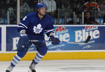 LONDON, ON - SEPTEMBER 17:  Viktor Stalberg #45 of the Toronto Maple Leafs skates in a pre-season game against the Philadelphia Flyers on September 17, 2009 at the John Labatt Centre in London, Ontario. The Leafs defeated the Flyers 4-0. (Photo by Claus Andersen/Getty Images)