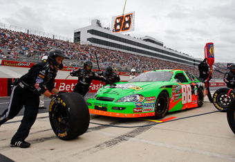 DOVER, DE - SEPTEMBER 26: Brad Keselowski, driver of the #88 GoDaddy.com Chevrolet, pits during the NASCAR Nationwide Series Dover 200 at Dover International Speedway on September 26, 2009 in Dover, Delaware.  (Photo by Geoff Burke/Getty Images for NASCAR)