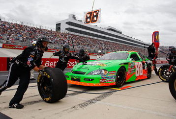 DOVER, DE - SEPTEMBER 26: Brad Keselowski, driver of the #88 GoDaddy.com Chevrolet, pits during the NASCAR Nationwide Series Dover 200 at Dover International Speedway on September 26, 2009 in Dover, Delaware.  (Photo by Geoff Burke/Getty Images for NASCAR)