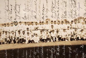NEW YORK - NOVEMBER 23:   A 1927 New York Yankees autographed team photo is seen at a Sotheby's preview of a baseball memorabilia sale titled 'The Babe Comes Home' November 23, 2004 in New York City. The sale will feature important historical baseball relics with items including the bat which Babe Ruth used to hit the first home run in Yankee Stadium. (Photo by Mario Tama/Getty Images)