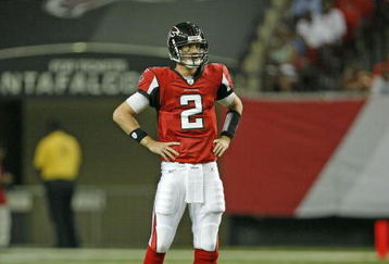 ATLANTA - AUGUST 29:  Quarterback Matt Ryan #2 of the Atlanta Falcons takes a breather during a timeout during the game against the San Diego Chargers at the Georgia Dome on August 29, 2009 in Atlanta, Georgia.  The Falcons beat the Chargers 27-24.  (Photo by Mike Zarrilli/Getty Images)