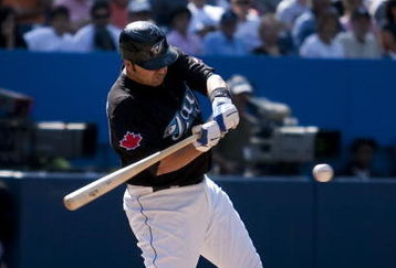 TORONTO, ON - SEPTEMBER 06:  Rod Barajas #20 of the Toronto Blue Jays swings at a pitch during the game against the New York Yankees on September 6, 2009 at the Rogers Centre in Toronto, Canada.  (Photo by Paul Giamou/Getty Images)