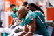 SAN DIEGO - SEPTEMBER 27: Linebacker Jason Taylor #99 of the Miami Dolphins reacts on the sideline during their loss to San Diego Chargers, 23-13, during the NFL football game at Qualcomm Stadium on September 27, 2009 in San Diego, California. (Photo by Kevork Djansezian/Getty Images)