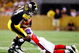 PITTSBURGH - AUGUST 29: Wide Reciever Limas Sweed #14 of the Pittsburgh Steelers makes the catch  against corner back Leodis McKelvin #28 of the Buffalo Bills at Heinz Field on August 29, 2009 in Pittsburgh, Pennsylvania. (Photo by Gregory Shamus/Getty Images)