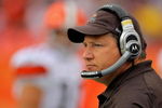 DENVER - SEPTEMBER 20:  Head coach Eric Mangini of the Cleveland Browns leads his team against the Denver Broncos during NFL action at Invesco Field at Mile High on September 20, 2009 in Denver, Colorado. The Broncos defeated the Browns 27-6.  (Photo by Doug Pensinger/Getty Images)