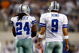 ARLINGTON, TX - SEPTEMBER 20:  Quarterback Tony Romo #9 and Marion Barber #24 of the Dallas Cowboys at Cowboys Stadium on September 20, 2009 in Arlington, Texas.  (Photo by Ronald Martinez/Getty Images)