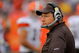 DENVER - SEPTEMBER 20:  Head coach Eric Mangini of the Cleveland Browns leads his team against the Denver Broncos during NFL action at Invesco Field at Mile High on September 20, 2009 in Denver, Colorado. The Broncos defeated the Browns 27-6.  (Photo by Doug Pensinger/Getty Images)