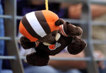 BALTIMORE - SEPTEMBER 27:  A fan of the Baltimore Ravens hangs a Clevelan Browns doll during the game against the Cleveland Browns at M&T Bank Stadium on September 27, 2009 in Baltimore, Maryland. The Ravens defeated the Browns 34-3. (Photo by Larry French/Getty Images)