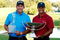 ATLANTA - SEPTEMBER 27:  Phil Mickelson (L), winner of THE TOUR Championship presented by Coca-Cola poses alongside Tiger Woods, winner of the 2009 FedExCup at East Lake Golf Club on September 27, 2009 in Atlanta, Georgia.  (Photo by Scott Halleran/Getty Images)