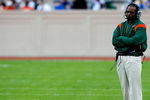DURHAM, NC - OCTOBER 18:  Head coach Randy Shannon of the Miami Hurricanes looks on against the Duke Blue Devils during the game at Wallace Wade Stadium on October 18, 2008 in Durham, North Carolina.  (Photo by Kevin C. Cox/Getty Images)