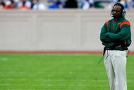 DURHAM, NC - OCTOBER 18:  Head coach Randy Shannon of the Miami Hurricanes looks on against the Duke Blue Devils during the game at Wallace Wade Stadium on October 18, 2008 in Durham, North Carolina.  (Photo by Kevin C. Cox/Getty Images)