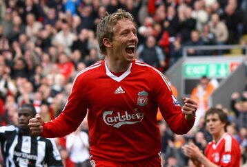 LIVERPOOL, UNITED KINGDOM - MAY 03:  Lucas of Liverpool celebrates scoreing his team's third goal during the Barclays Premier League match between Liverpool and Newcastle United at Anfield on May 3, 2009 in Liverpool, England.  (Photo by Alex Livesey/Getty Images)
