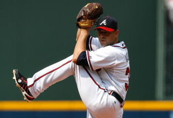 ATLANTA - JUNE 27:  Starting pitcher Javier Vazquez #33 of the Atlanta Braves against the Boston Red Sox at Turner Field on June 27, 2009 in Atlanta, Georgia.  (Photo by Kevin C. Cox/Getty Images)