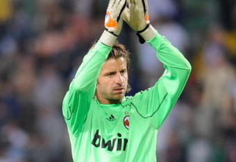 UDINE, ITALY - SEPTEMBER 23:  Marco Storari goal keeper of AC Milan greets his supporters after the serie A match between Udinese Calcio and AC Milan at Stadio Friuli on September 23, 2009 in Udine, Italy. (Photo by Dino Panato/Getty Images)