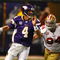 MINNEAPOLIS - SEPTEMBER 27: Brett Favre #4 of the Minnesota Vikings is chased out of the pocket by Pat Williams #94 of the San Francisco 49ers at the Hubert H. Humphrey Metrodome on September 27, 2009 in Minneapolis, Minnesota. (Photo by Jonathan Daniel/Getty Images)