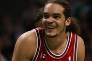 BOSTON - MAY 02:  Joakim Noah #13 of the Chicago Bulls reacts as the Boston Celtics fans yell at him in Game Seven of the Eastern Conference Quarterfinals during the 2009 NBA Playoffs at TD Banknorth Garden on May 2, 2009 in Boston, Massachusetts. The Celtics defeated the Bulls 109-99. NOTE TO USER: User expressly acknowledges and agrees that, by downloading and or using this photograph, User is consenting to the terms and conditions of the Getty Images License Agreement.  (Photo by Elsa/Getty Images)