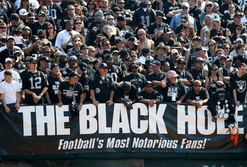 OAKLAND, CA - SEPTEMBER 27: Fans of the Oakland Raiders look on against the Denver Broncos on September 27, 2009 during an NFL game at the Oakland-Alameda County Coliseum in Oakland, California.  (Photo by Jed Jacobsohn/Getty Images)