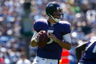 SAN DIEGO - SEPTEMBER 20:  Quarterback Joe Flacco #5 of the Baltimore Ravens plays against the San Diego Chargers at Qualcomm Stadium on September 20, 2009 in San Diego, California.  (Photo by Jeff Gross/Getty Images)