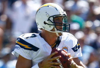 SAN DIEGO - SEPTEMBER 20:  Quarterback Philip Rivers #17 of the San Diego Chargers plays against the Baltimore Ravens at Qualcomm Stadium on September 20, 2009 in San Diego, California. The Ravens defeated the Chargers 31-26.  (Photo by Jeff Gross/Getty Images)