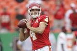 KANSAS CITY, MO - SEPTEMBER 20:  Tyler Thigpen #4 of the Kansas City Chiefs warms up before the game against the Oakland Raiders at Arrowhead Stadium on September 20, 2009 in Kansas City, Missouri. (Photo by Jamie Squire/Getty Images)