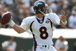 OAKLAND, CA - SEPTEMBER 27:  Kyle Orton #8 of the Denver Broncos passes against the Oakland Raiders on September 27, 2009 during an NFL game at the Oakland-Alameda County Coliseum in Oakland, California.  (Photo by Jed Jacobsohn/Getty Images)