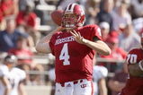 BLOOMINGTON, IN - NOVEMBER 01:  Quarterback Ben Chappell #4 of the Indiana Hooisers passes the ball downfield during the game against the Central Michigan Chippewas at Memorial Stadium on November 1, 2008 in Bloomington, Indiana.  (Photo by Andy Lyons/Getty Images)
