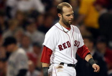 BOSTON - SEPTEMBER 29:  Dustin Pedroia #15 of the Boston Red Sox reacts after he is caught stealing third base to end the third inning against the Toronto Blue Jays on September 29, 2009 at Fenway Park in Boston, Massachusetts.  (Photo by Elsa/Getty Images)