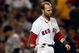 BOSTON - SEPTEMBER 29: Dustin Pedroia #15 of the Boston Red Sox reacts after he is caught stealing third base to end the third inning against the Toronto Blue Jays on September 29, 2009 at Fenway Park in Boston, Massachusetts. (Photo by Elsa/Getty Images)