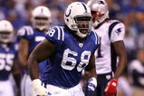 INDIANAPOLIS - NOVEMBER 02:  Eric Foster #68 of the Indianapolis Colts runs towards the sidelines against the New England Patriots at Lucas Oil Stadium on November 2, 2008 in Indianapolis, Indiana.  (Photo by Andy Lyons/Getty Images)