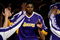 ORLANDO, FL - JUNE 14:  Andrew Bynum #17 of the Los Angeles Lakers is introduced before the game against the Orlando Magic in Game Five of the 2009 NBA Finals on June 14, 2009 at Amway Arena in Orlando, Florida.  The Lakers won 99-86.  NOTE TO USER:  User expressly acknowledges and agrees that, by downloading and or using this photograph, User is consenting to the terms and conditions of the Getty Images License Agreement.  (Photo by Chris Graythen/Getty Images)