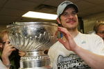 DETROIT - JUNE 12: Sidney Crosby #87 of the Pittsburgh Penguins holds the Stanley Cup following the Penguins victory over the Detroit Red Wings in Game Seven of the 2009 NHL Stanley Cup Finals at Joe Louis Arena on June 12, 2009 in Detroit, Michigan.  (Photo by Bruce Bennett/Getty Images)